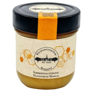 Cremig gerührter Sommertrachthonig vom Rand der Hansdorfer Marsch